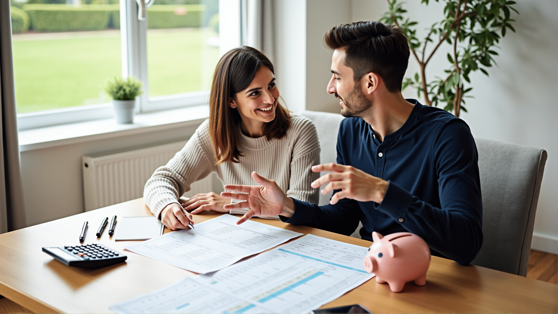 Couple managing personal finance